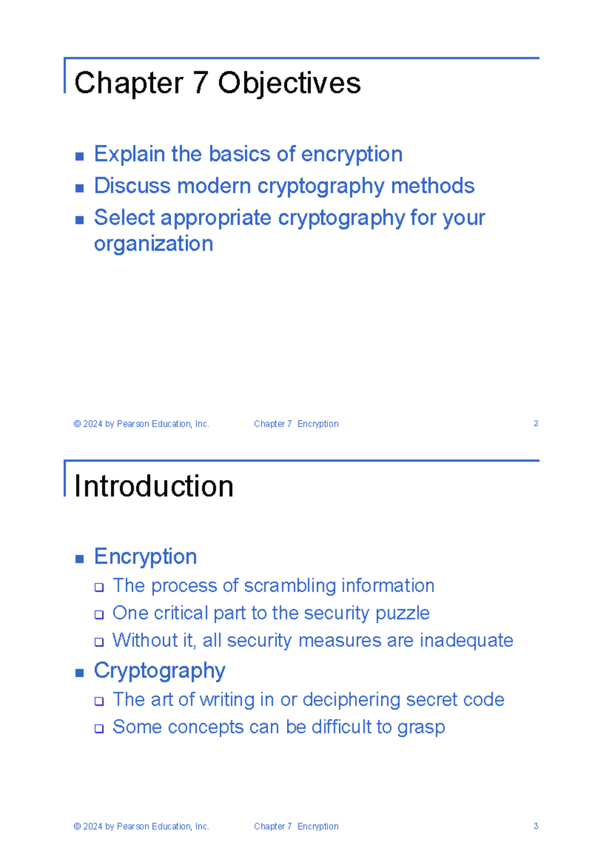 Chapter 7: Encryption Basics and Modern Methods - Studocu