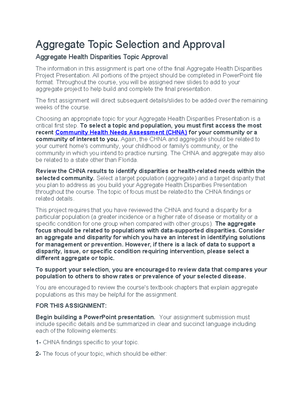 Aggregate Topic Selection and Approval instructions - Aggregate Topic ...