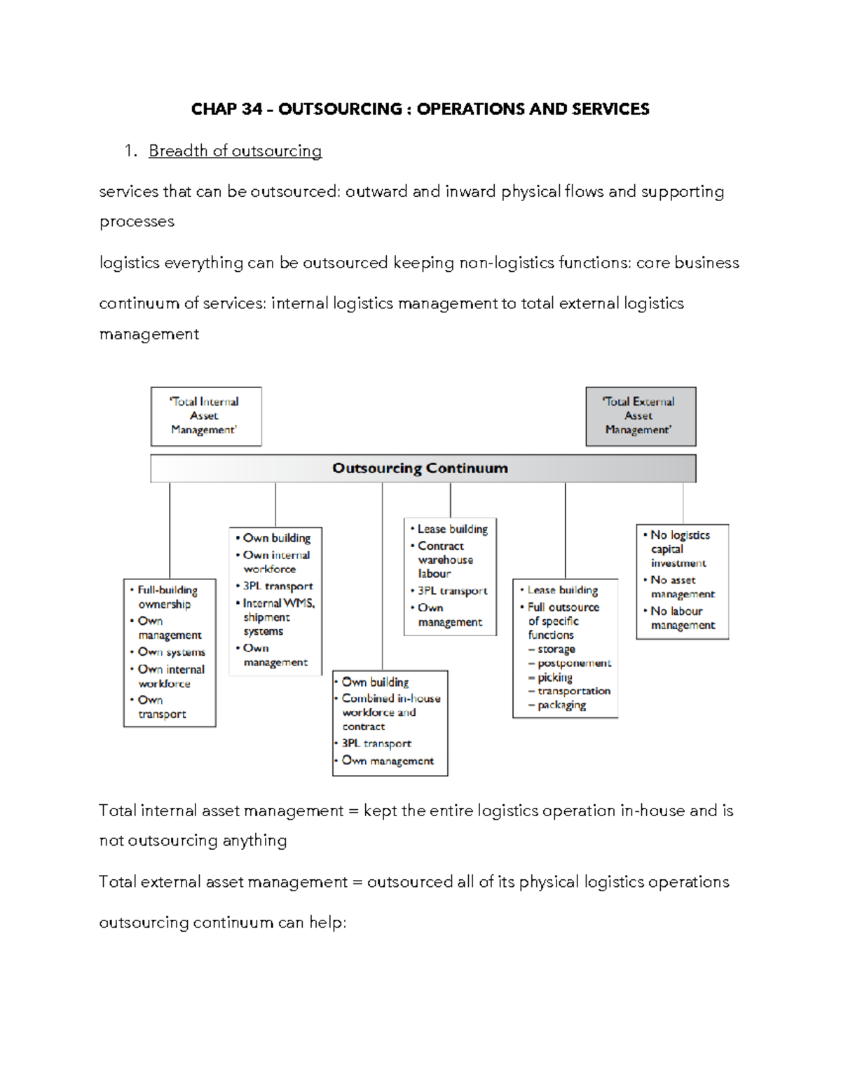 Summary the handbook of logistics and distribution management, Chapter ...