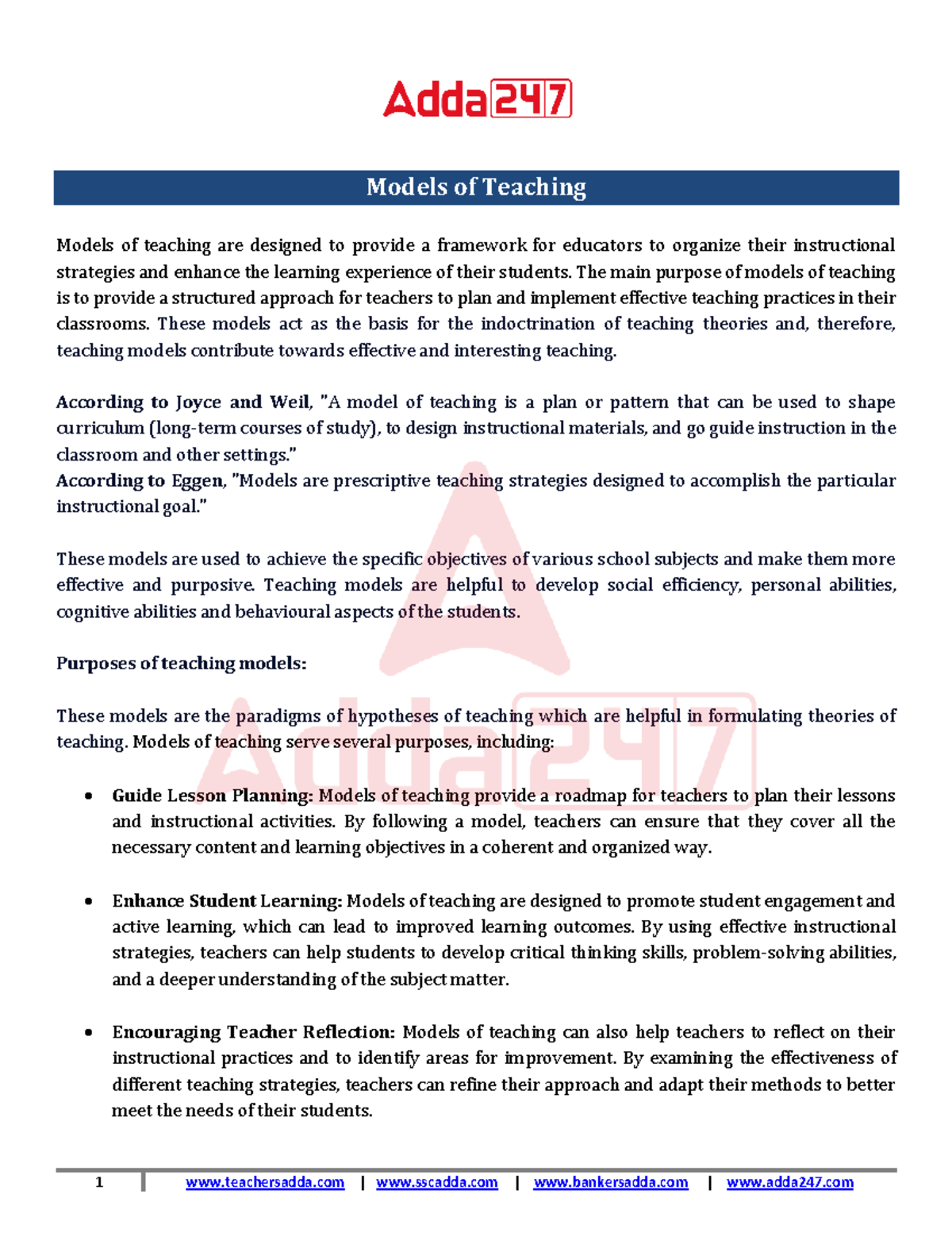 Models of Teaching: Types and Frameworks for Effective Instruction ...