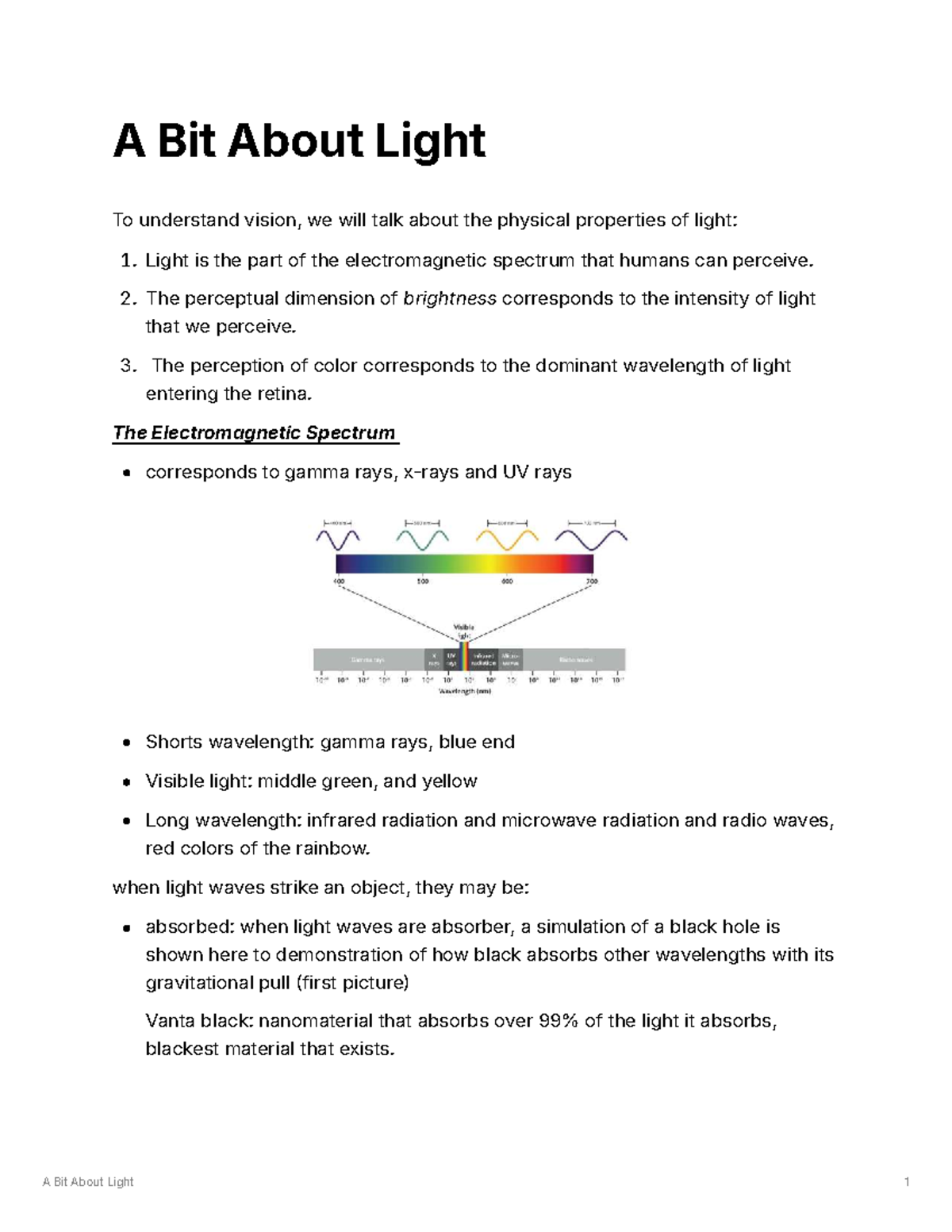 Lesson 2: Understanding the Physical Properties of Light - Studocu