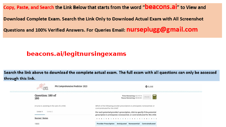 Pass ATI PN Comprehensive Predictor Exit Exam 2025: NGN 180 Q&A - Studocu