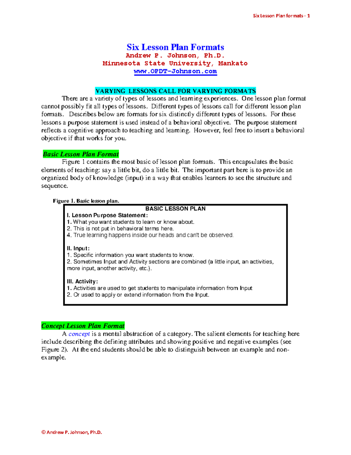 Six Distinct Lesson Plan Formats for Effective Teaching Strategies ...