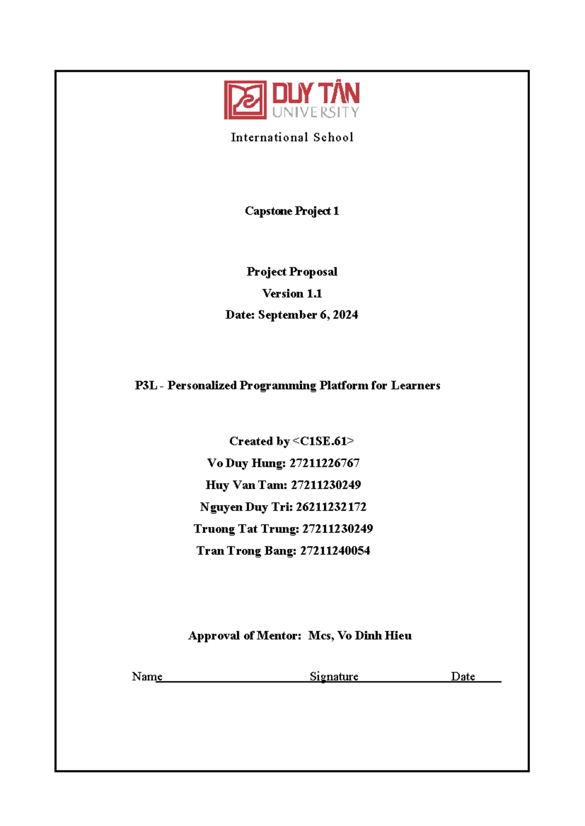 P3L Capstone Project Proposal: Personalized Programming Platform - Studocu