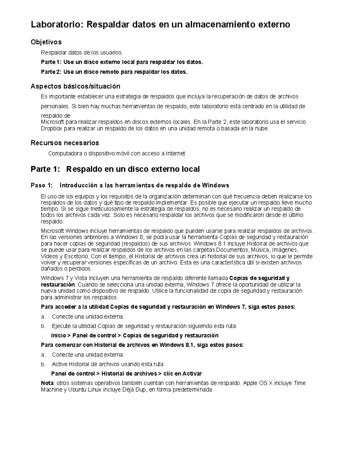 Asignación 7 - Laboratorio: Respaldar Datos en Almacenamiento Externo ...