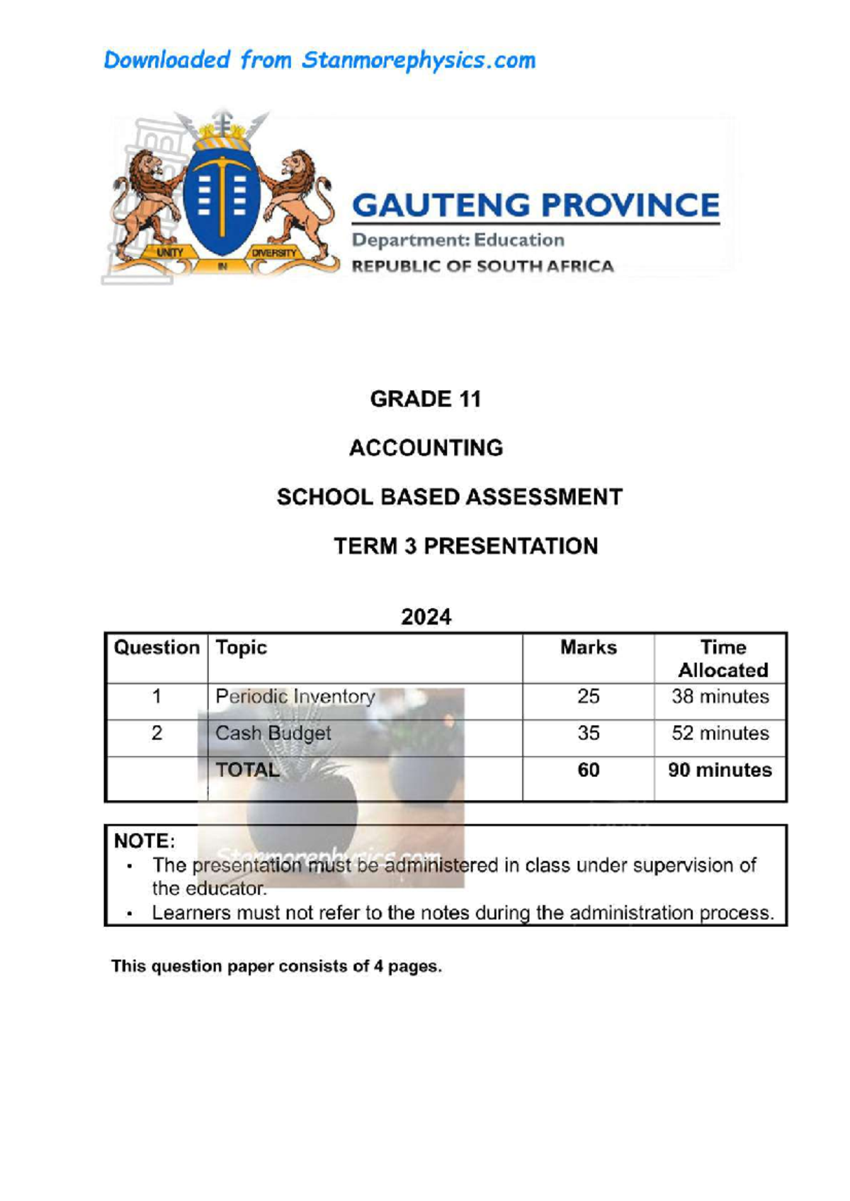 GP Accounting Grade 11 TERM 3 CASE Study Presentation 2024 - Studocu