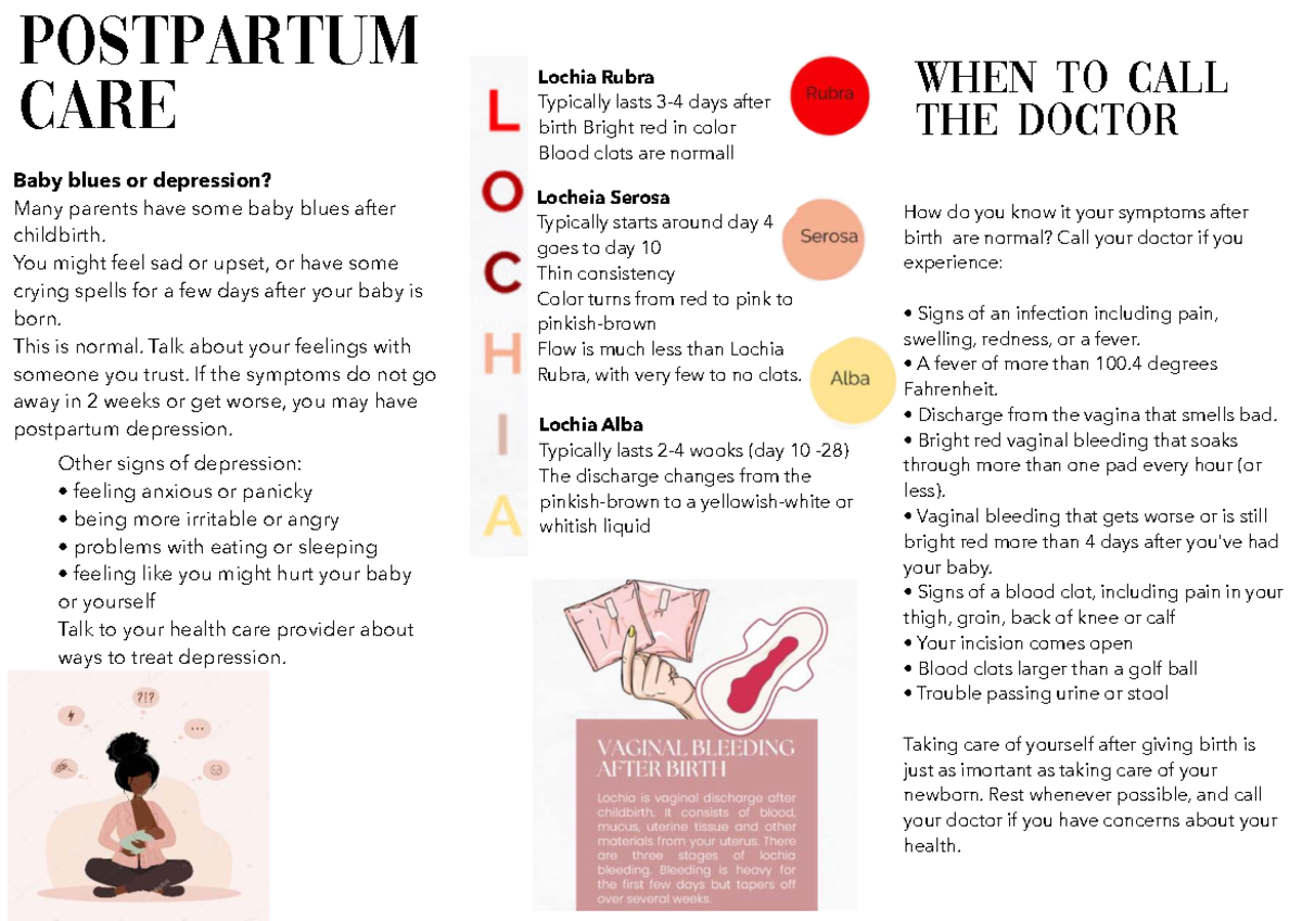 Postpartum Care Plan: Managing Baby Blues & Depression - Studocu