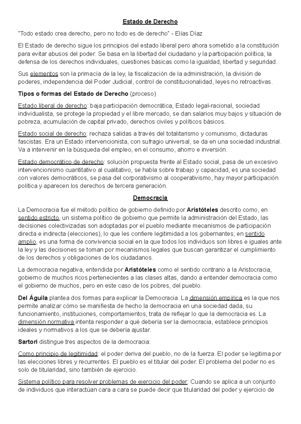 2do Parcial - Estado de Derecho y Democracia en Derecho Político - Studocu