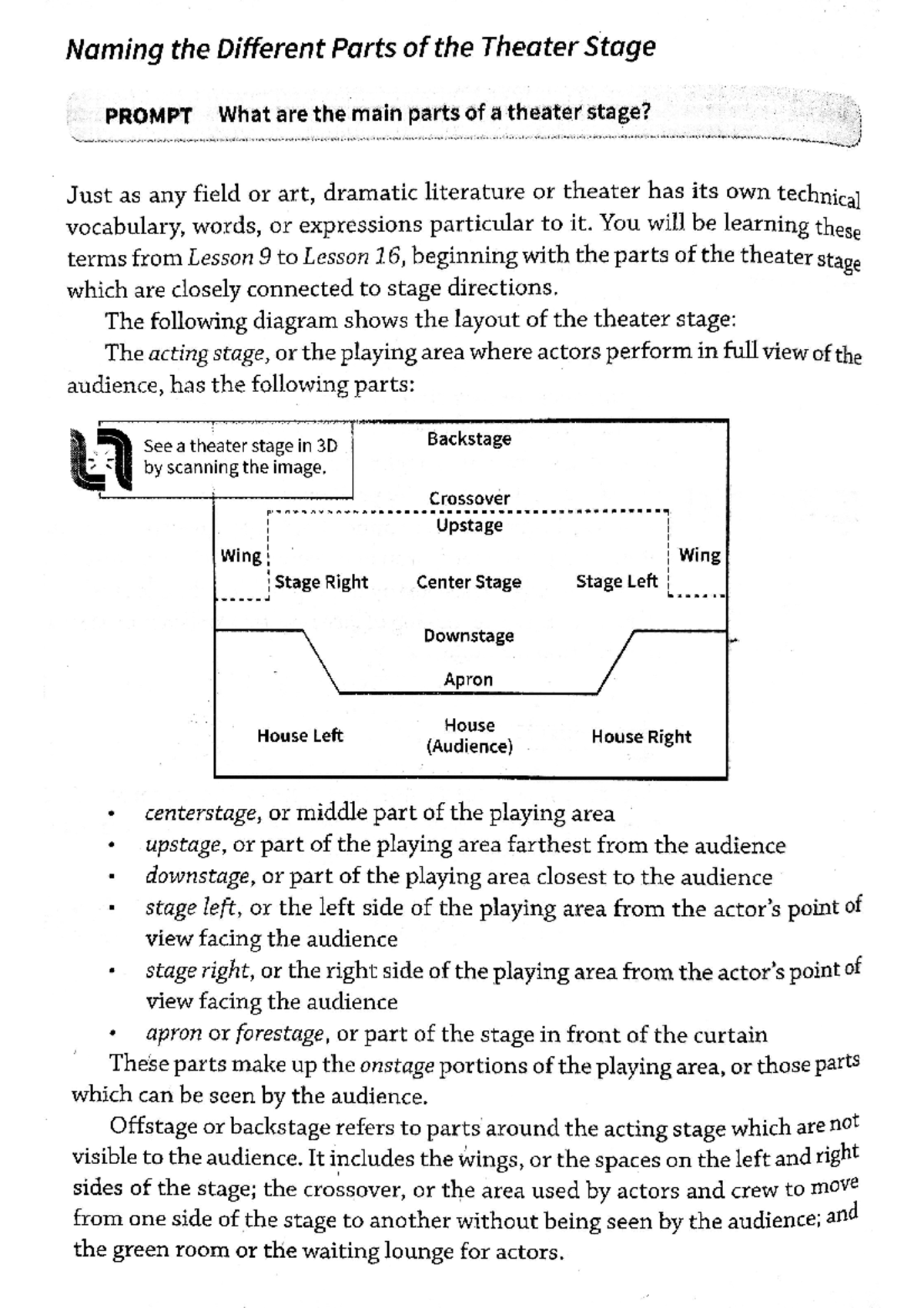 Eng9 - Parts and Functions of the Theater Stage and Plot Structure ...