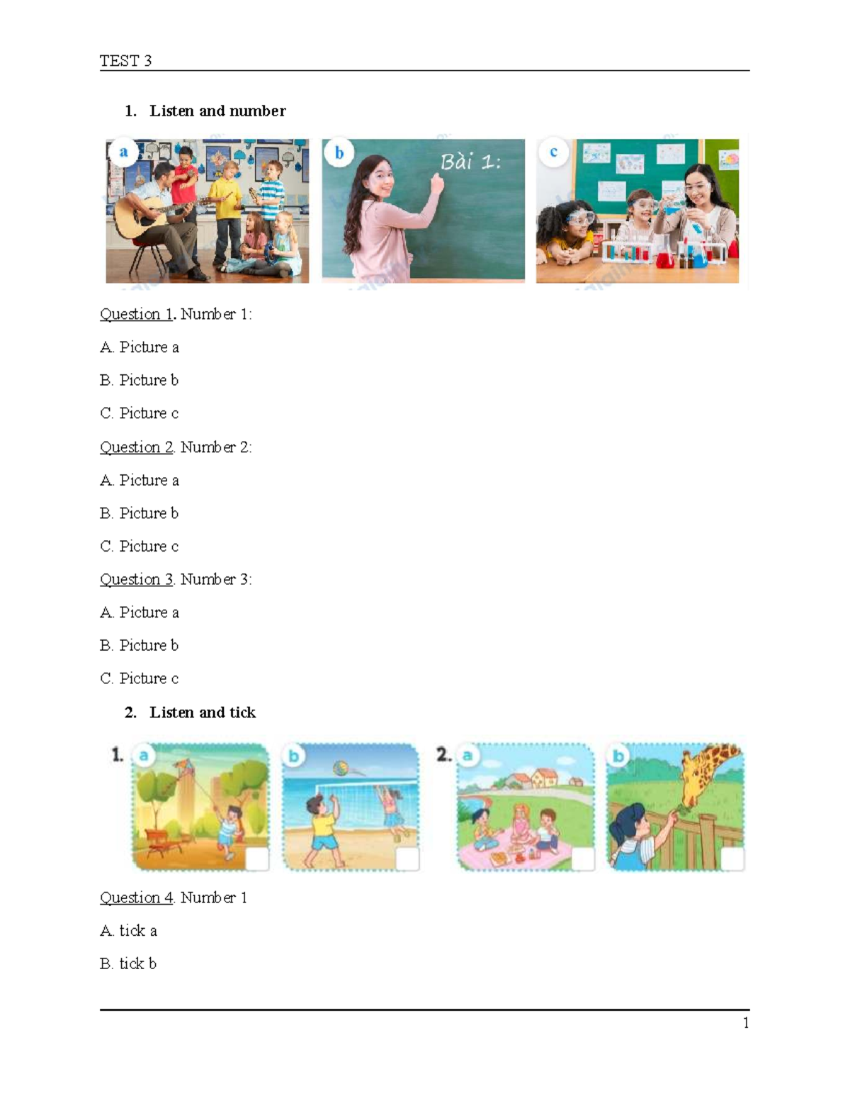 TEST 3 - Listening and Reading Comprehension Exercises - Studocu