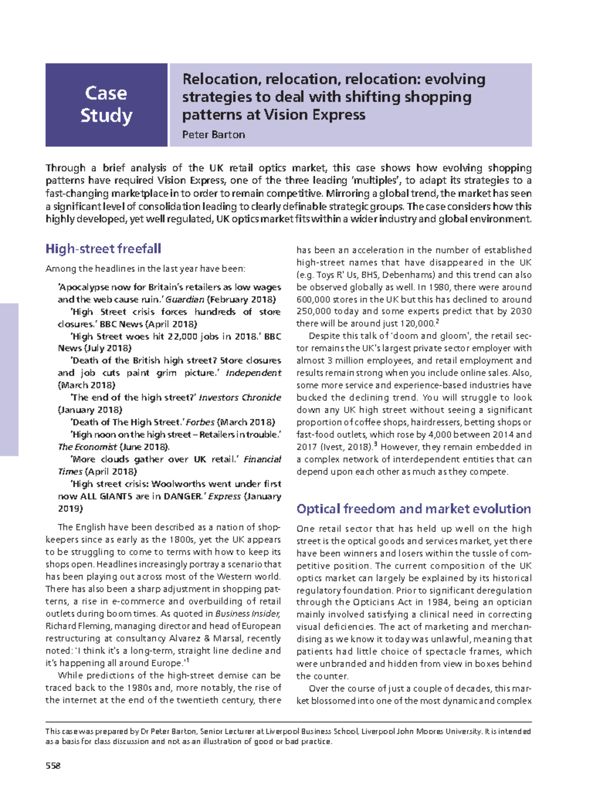 Case Study: Vision Express Strategies Amid Shifting Retail Patterns ...