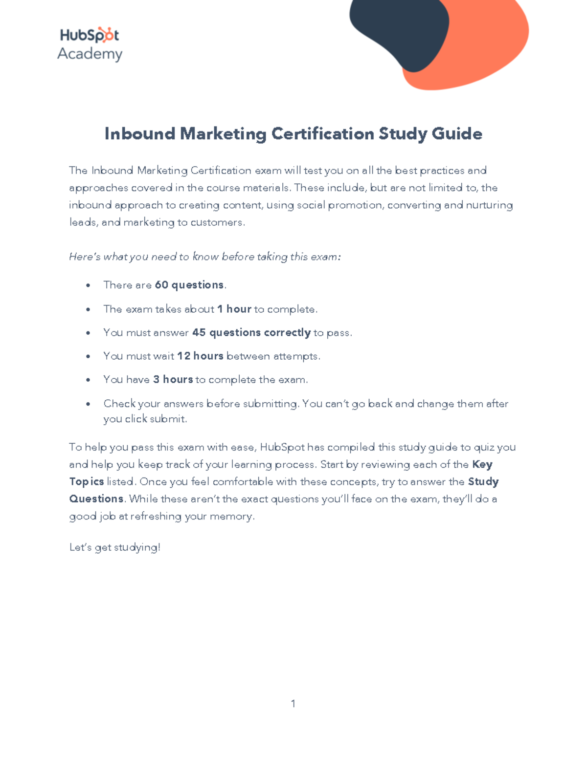 Inbound Marketing Certification Study Guide: Key Topics & Tips - Studocu