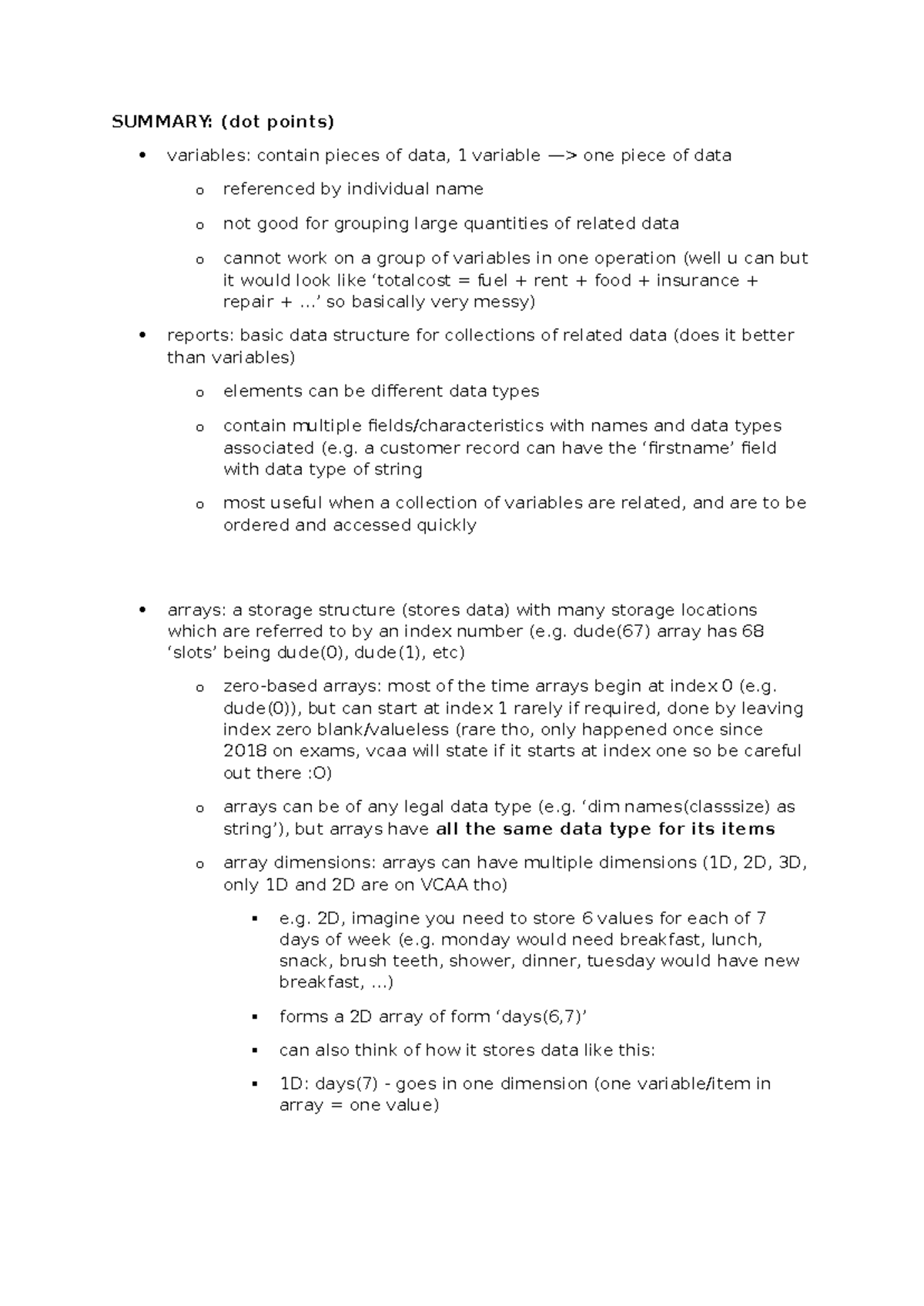 Software Development Data Types Notes (SDD 101) - Studocu
