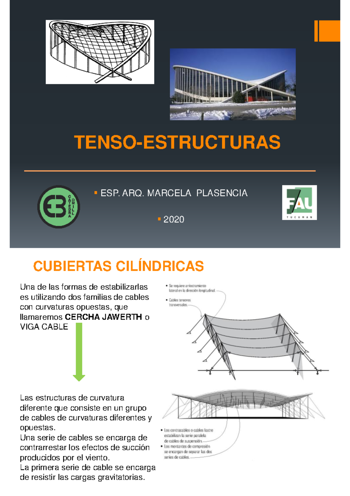 Tensoestructuras Clase 2: Cubiertas Cilíndricas y Sistemas de Cables ...