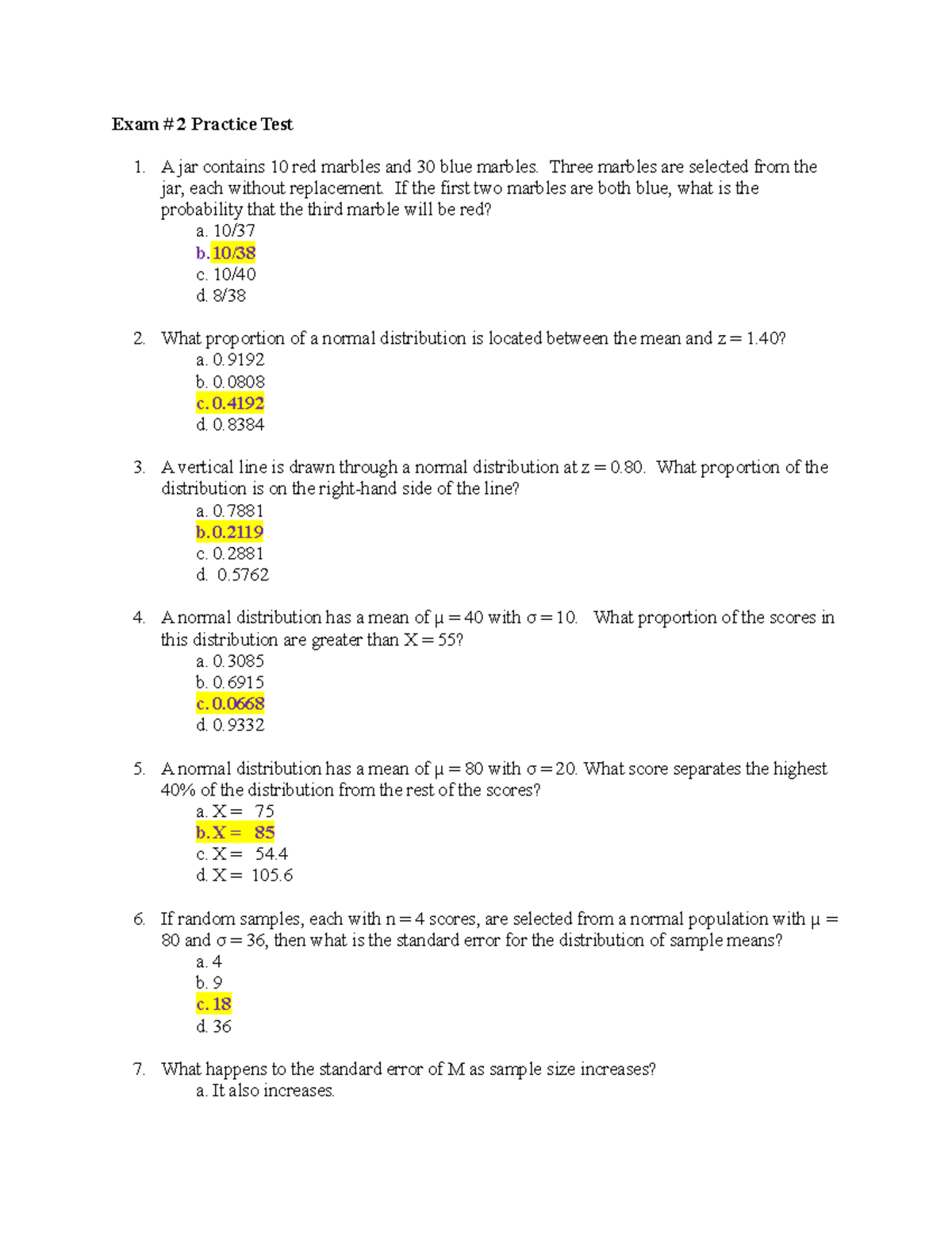 Psych 248 Final Exam 1 Practice Questions and Answers - Studocu