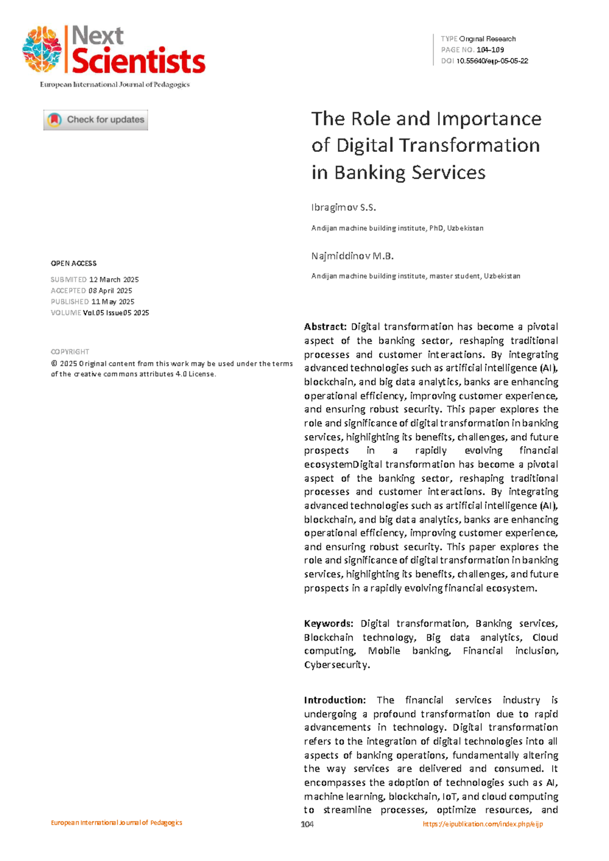 The Role and Importance of Digital Transformation in Banking Services ...