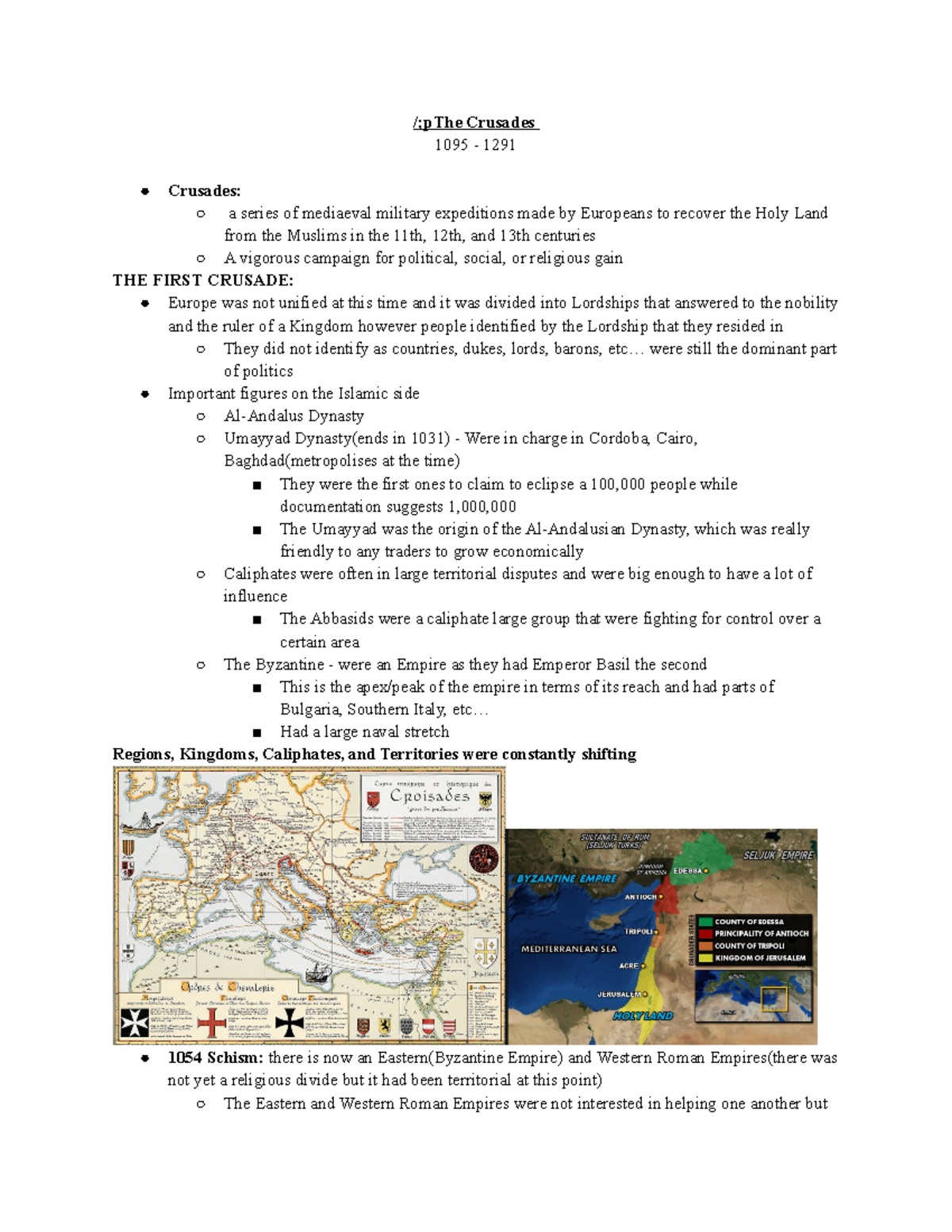 The Crusades - IB History - /;pThe Crusades 1095 - 1291 Crusades: a ...