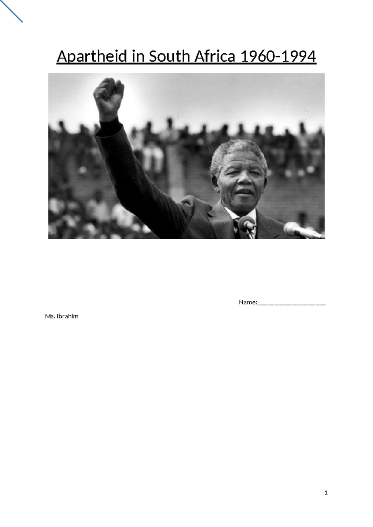 Apartheid in South Africa: Key Concepts and Historical Overview - Studocu