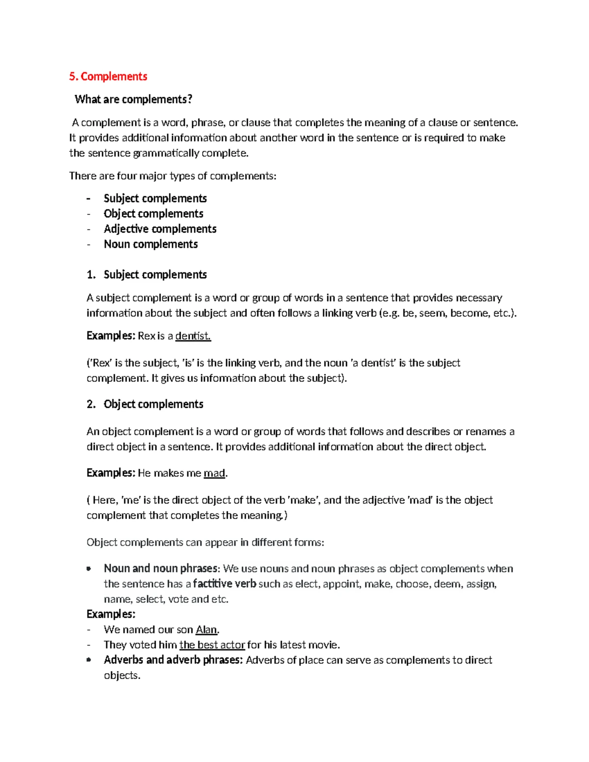 Syntax MIDTERM QUESTIONS: Functions of Clauses and Sentence Structure ...
