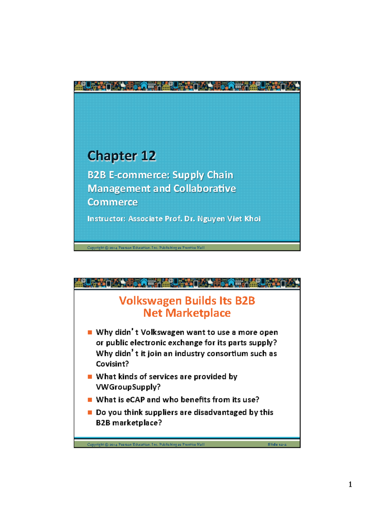 HIH 332 - Chapter 12: B2B E-commerce, Supply Chain Management Insights ...