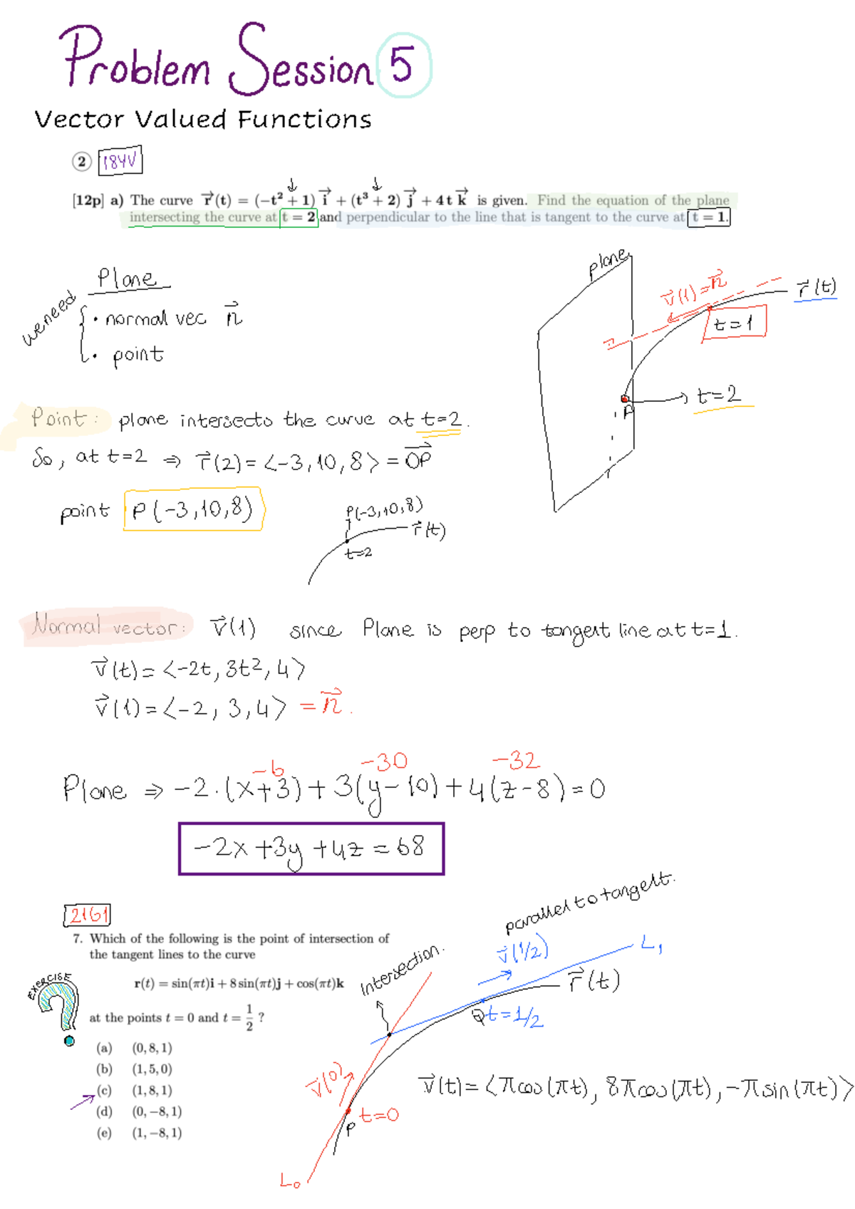 Mat104E-PS5-28 - Problem Session - Mathematics - Vector Valued ...