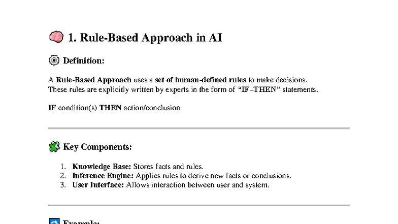 AI Approaches: Rule-Based vs. Learning Methods (CS101) - Studocu