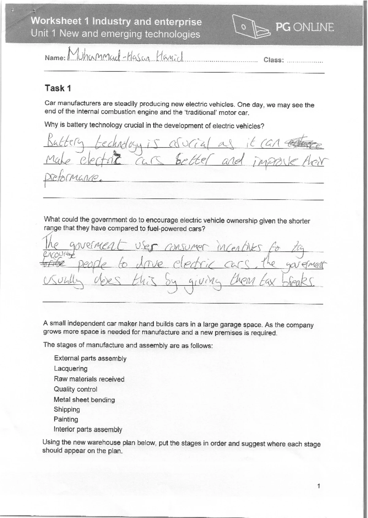 AQA GCSE Engineering Unit 1 Written Test Instructions and Questions ...