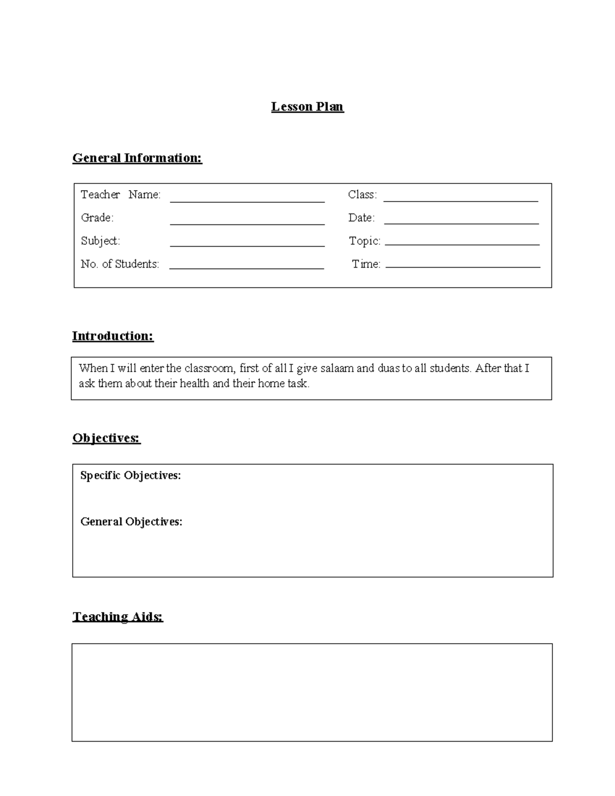 Lesson Plan - fdxfdr - Lesson Plan General Information: Introduction ...