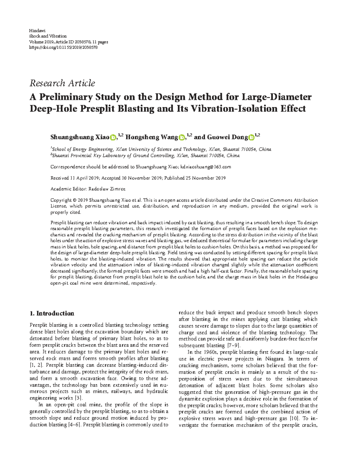 A Preliminary Study on Presplit Blasting Design Method (ENG 2019) - Studocu