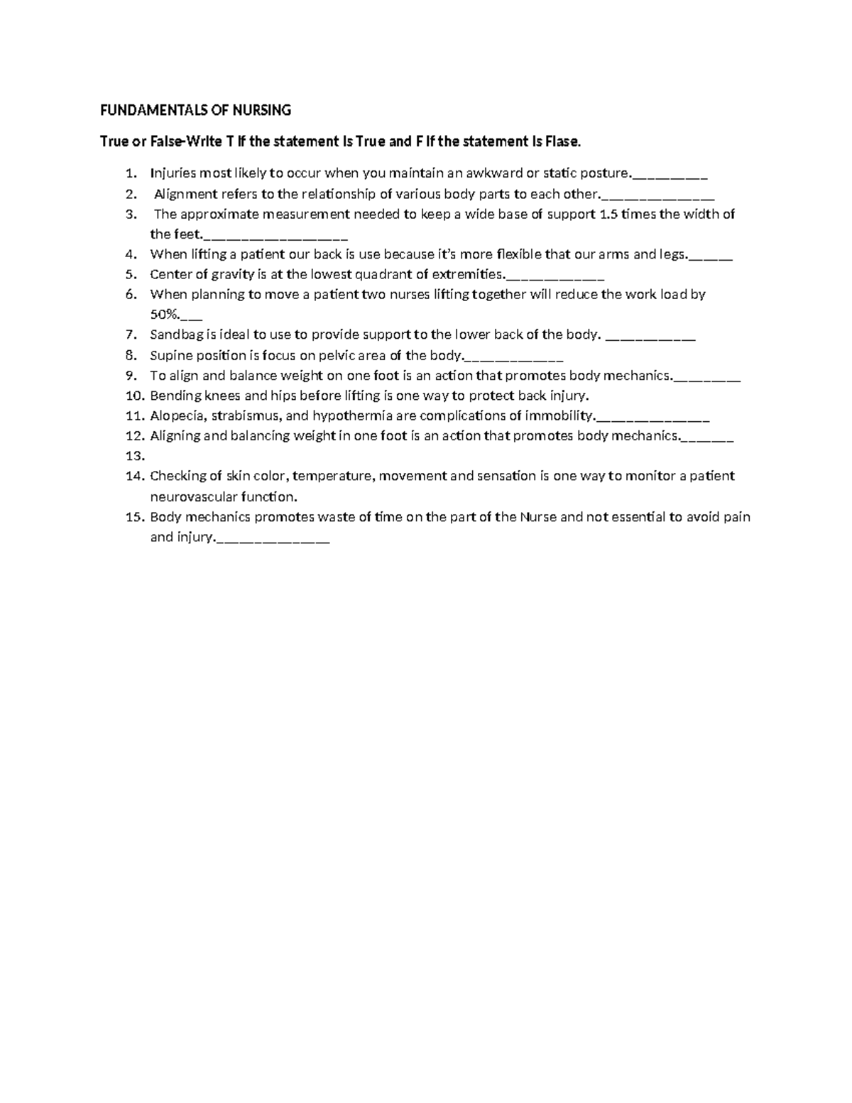 NUR 101 - Fundamentals of Nursing Practice Questions and Answers - Studocu