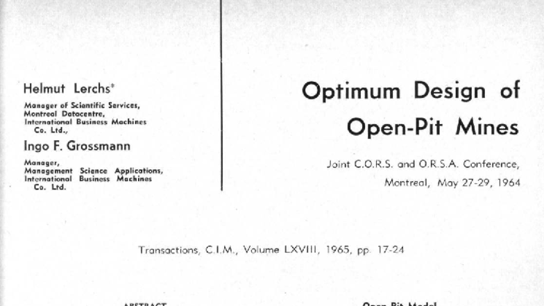 Lerchs-Grossmann Algorithm for Optimal Pit Design in Mining - Studocu