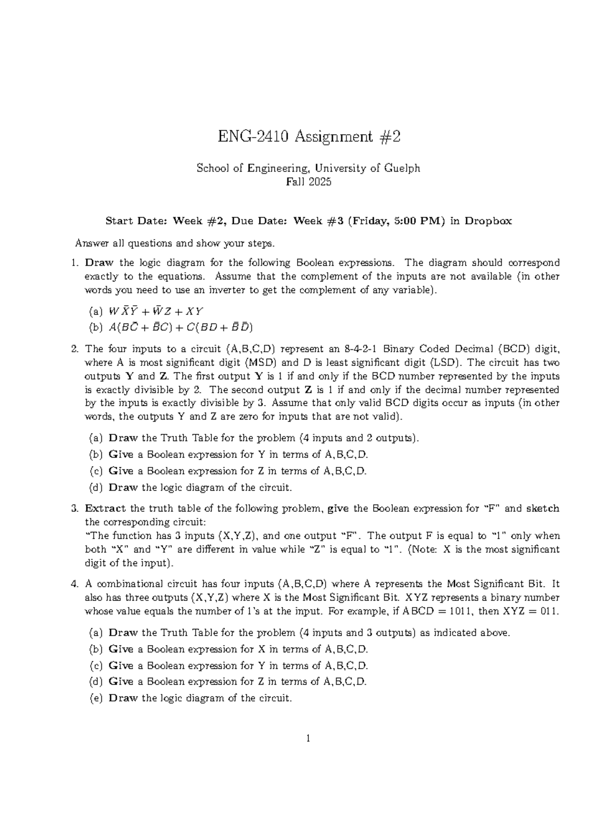 Eng241 - Assignment 2 Solutions for Fall 2025 - Studocu