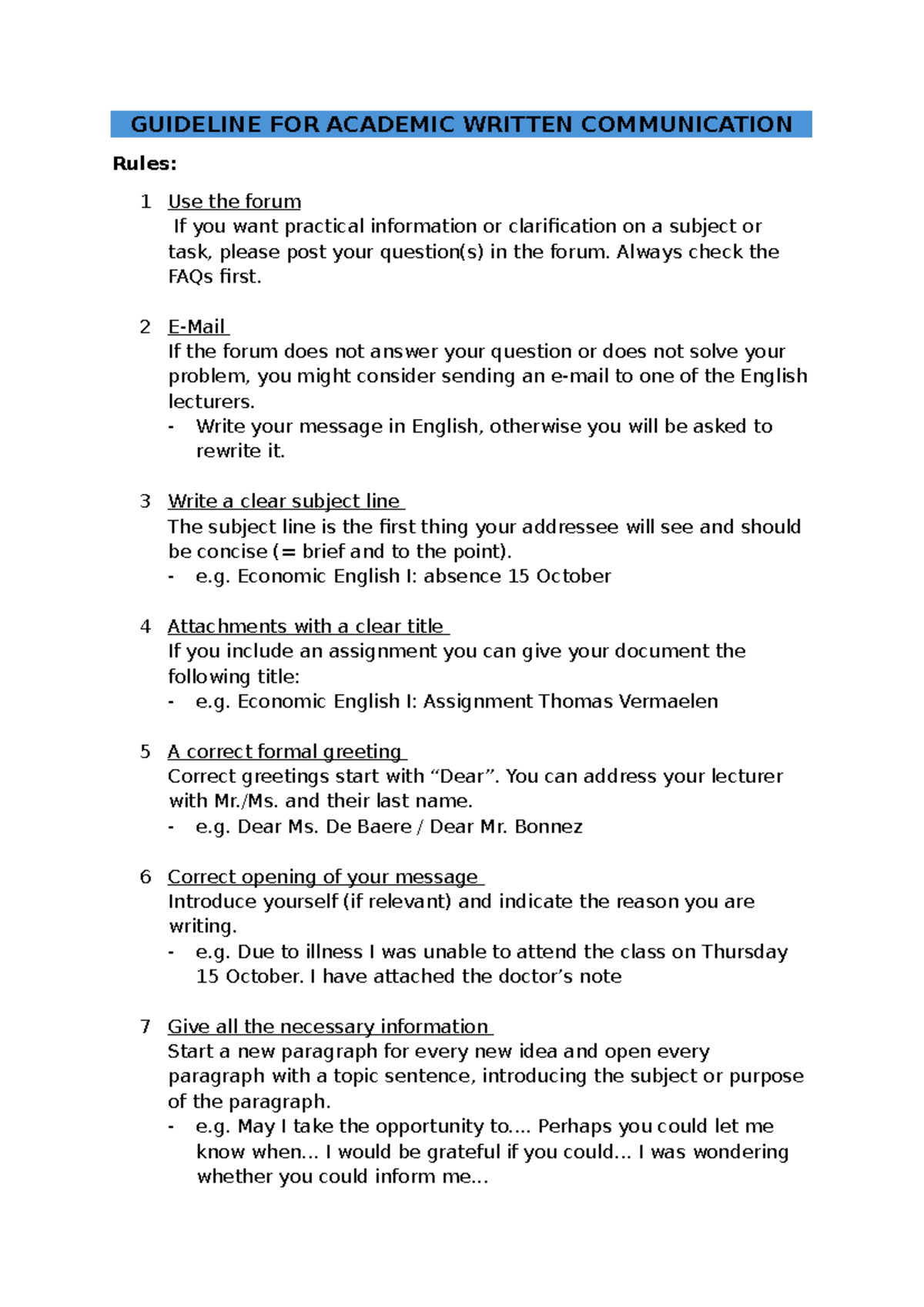 GUIDELINE FOR ACADEMIC WRITTEN COMMUNICATION (ENG 101) - Studocu