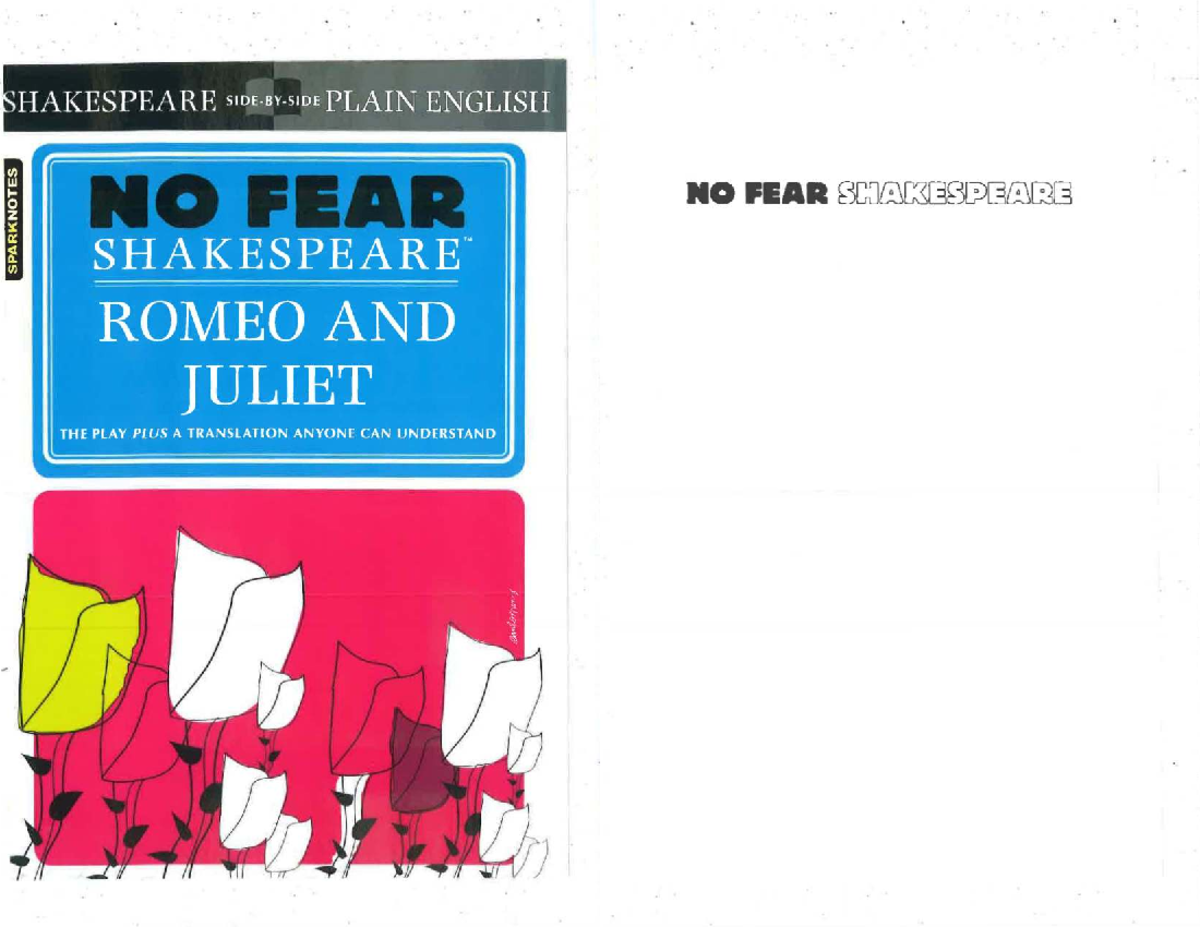 Romeo and Juliet No Fear Shakespeare: Modern Text and Original Text ...
