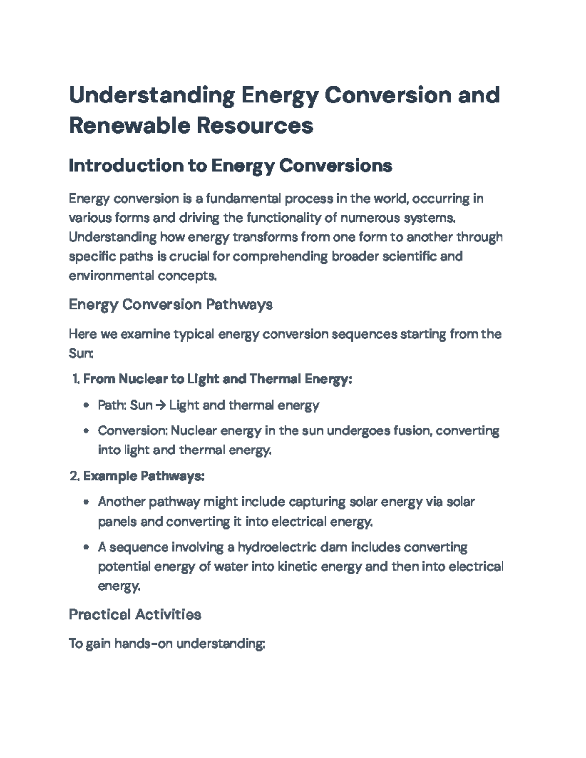 Understanding Energy Conversion and Renewable Resources: A Guide ...
