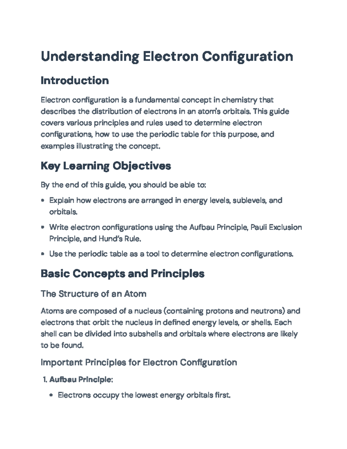 Understanding Electron Configuration: Principles and Examples in ...