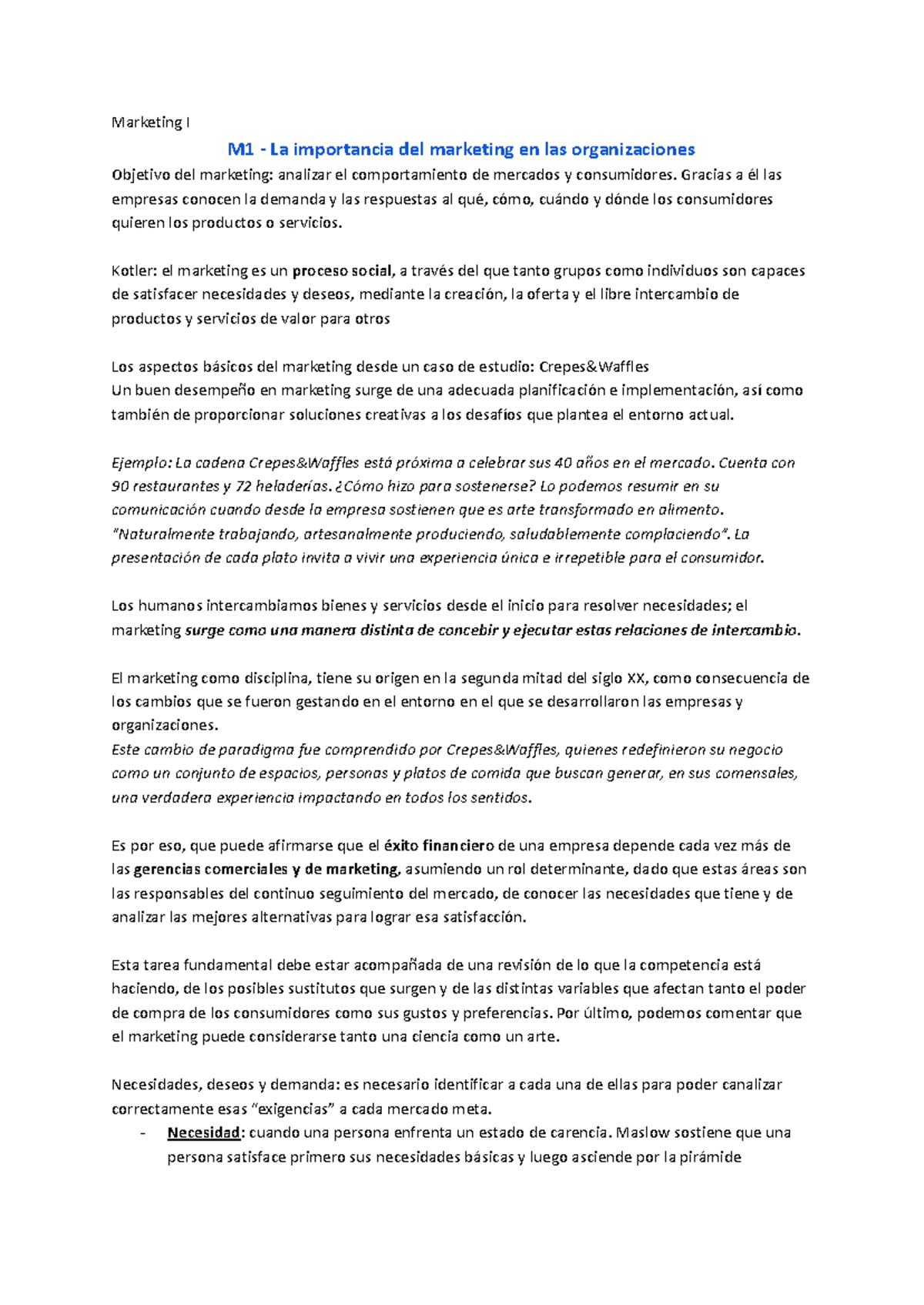 Resumen del Módulo 1 de Marketing I: Estrategias y Conceptos Clave ...