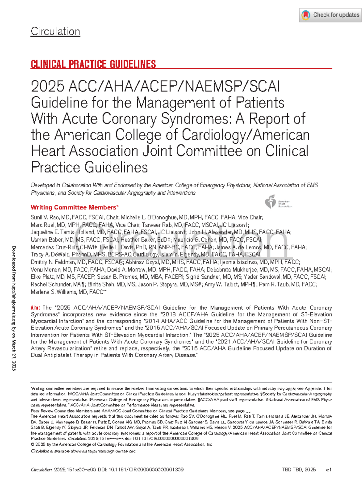 2025 AHA Guidelines for Managing Acute Coronary Syndromes: Key Updates ...