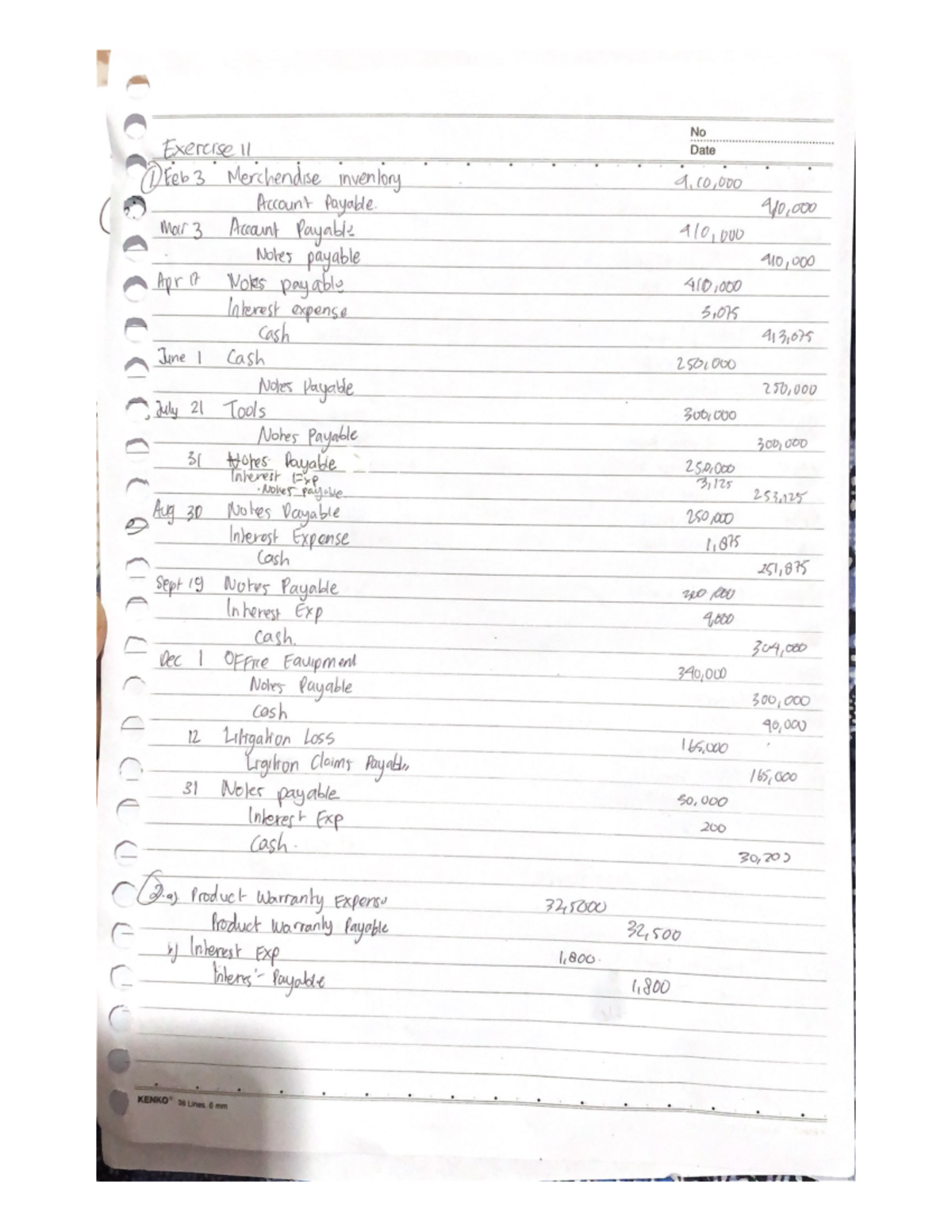 Exercise 11&12 - Summary of Accounting Transactions Analysis - Studocu