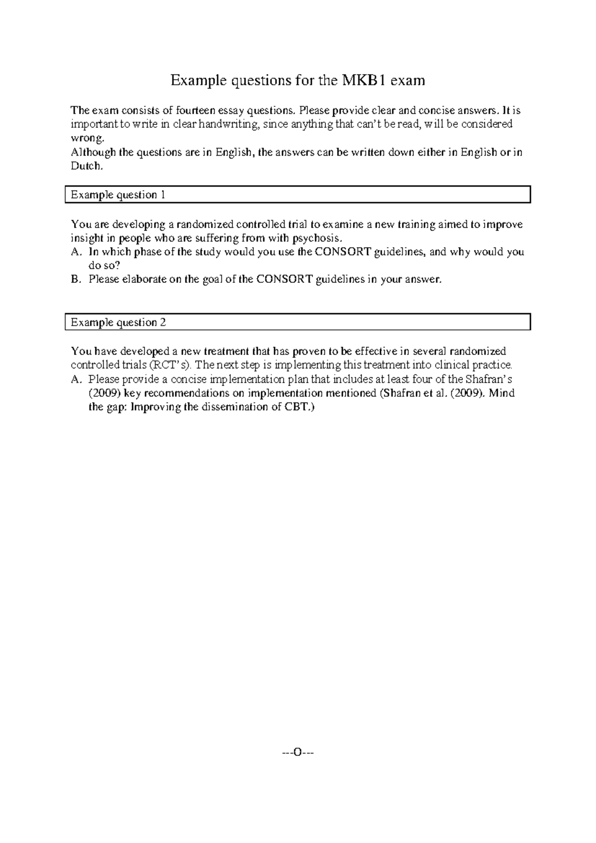 MKB1 Final Exam: Example Essay Questions and Guidelines - Studeersnel