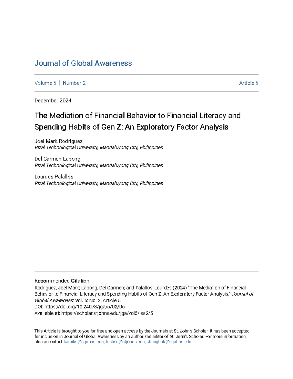 Exploratory Analysis of Financial Behavior & Spending Habits in Gen Z ...