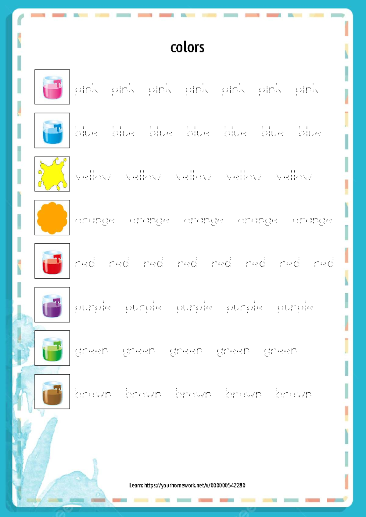 Colors - PDF1 - coloring worksheet for students - colors - Studocu