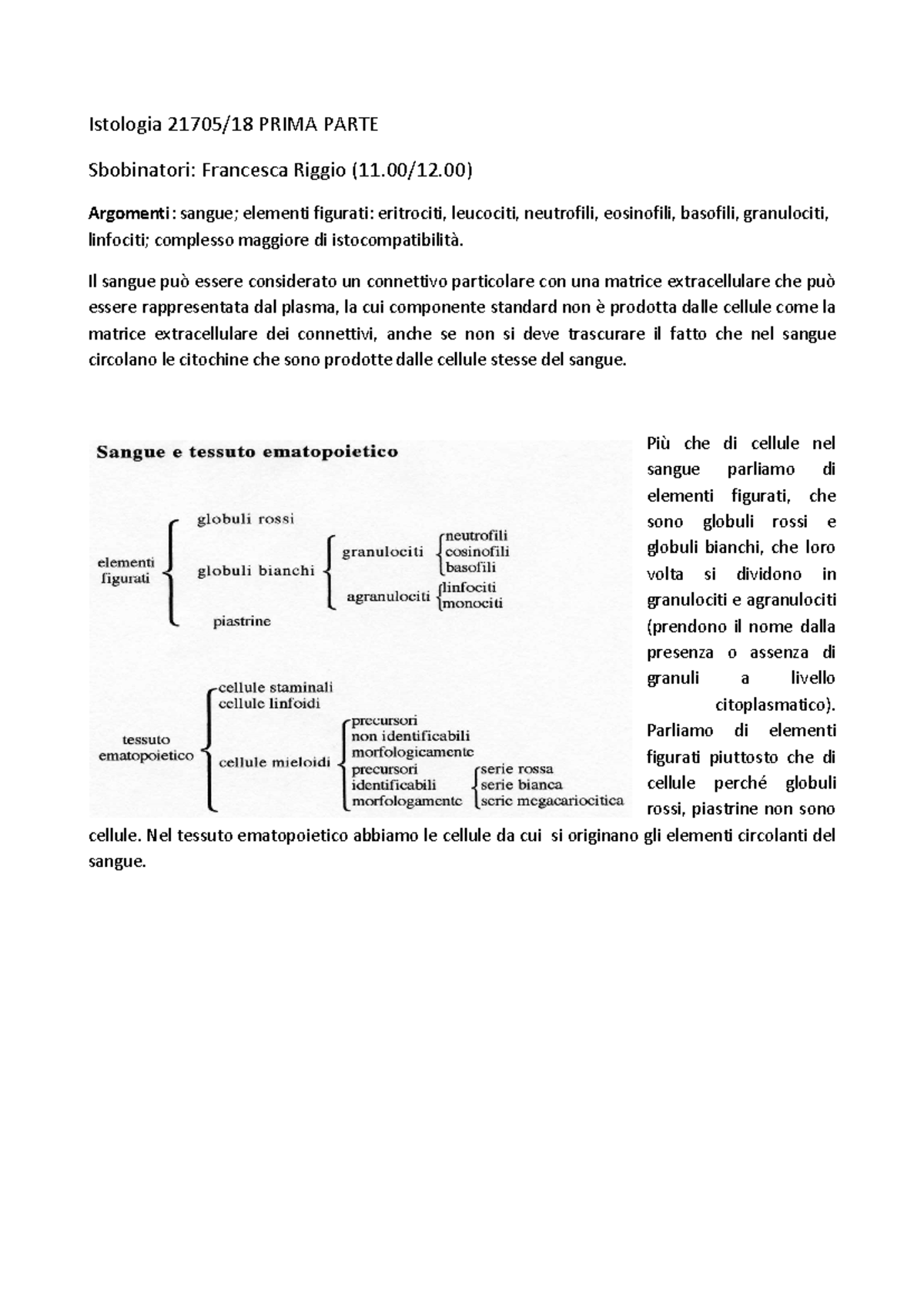 Istologia 21.05.18 Prima Parte - Istologia 21705/18 PRIMA PARTE ...