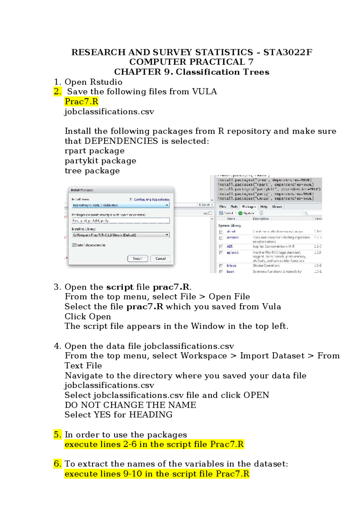 STA3022F Computer Practical 7: Classification Trees Lab Guide - Studocu