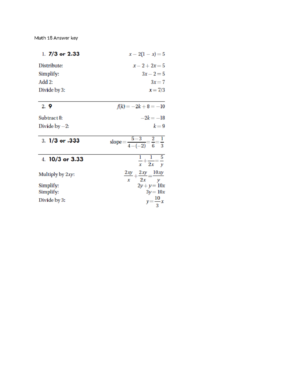 Math 18 Final Exam Answer Key - Problem Solutions - Studocu