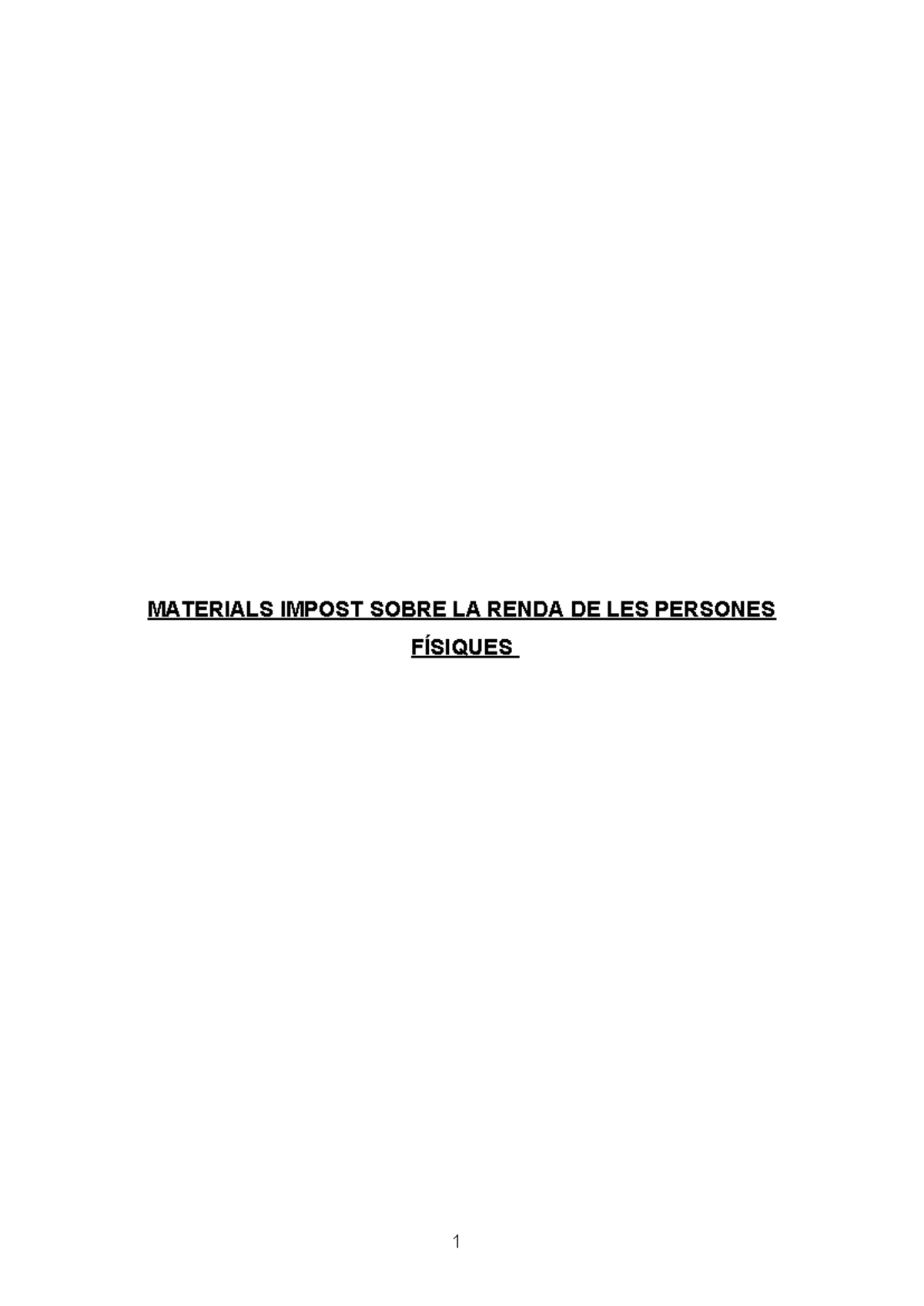 Materials IRPF 2025: Normativa y Características del Impuesto sobre la ...