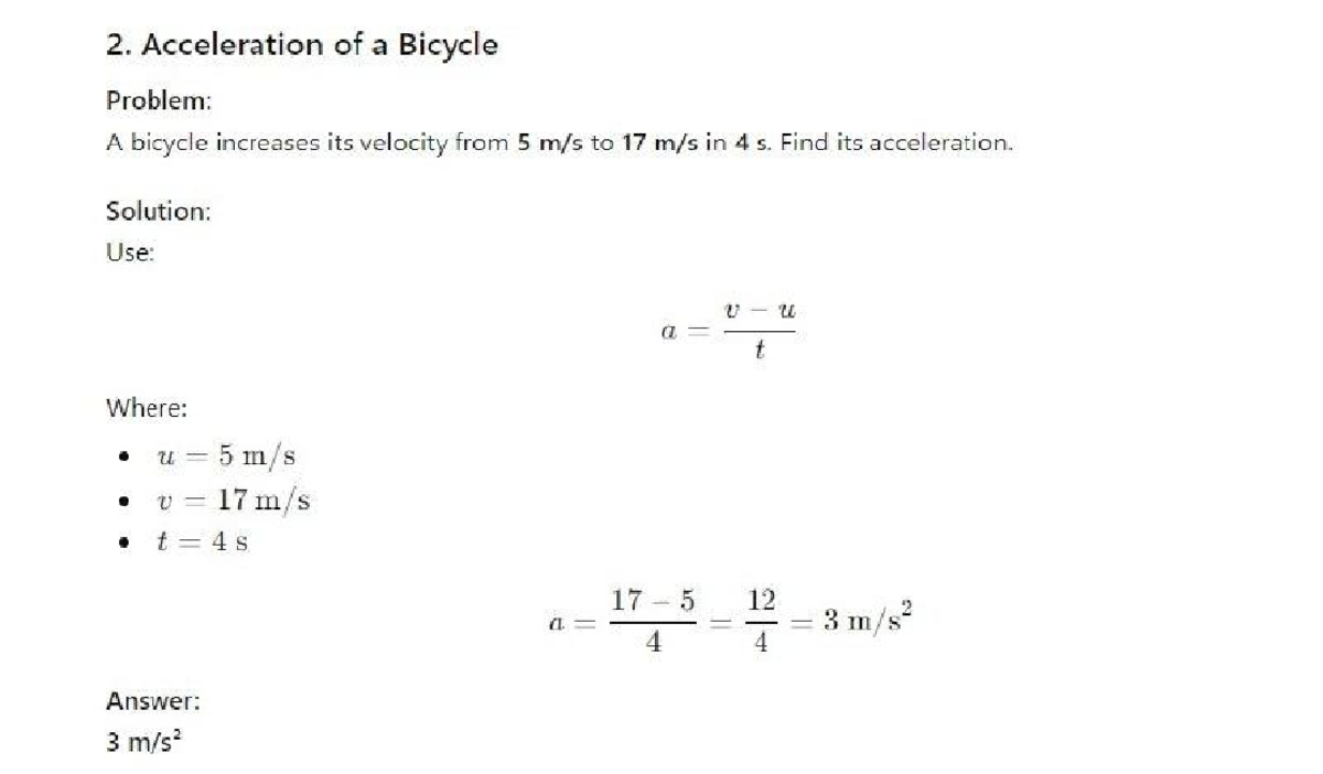 26 04 19 16 25 07 - solving - PHYSICS - 2. Acceleration of a Bicycle ...