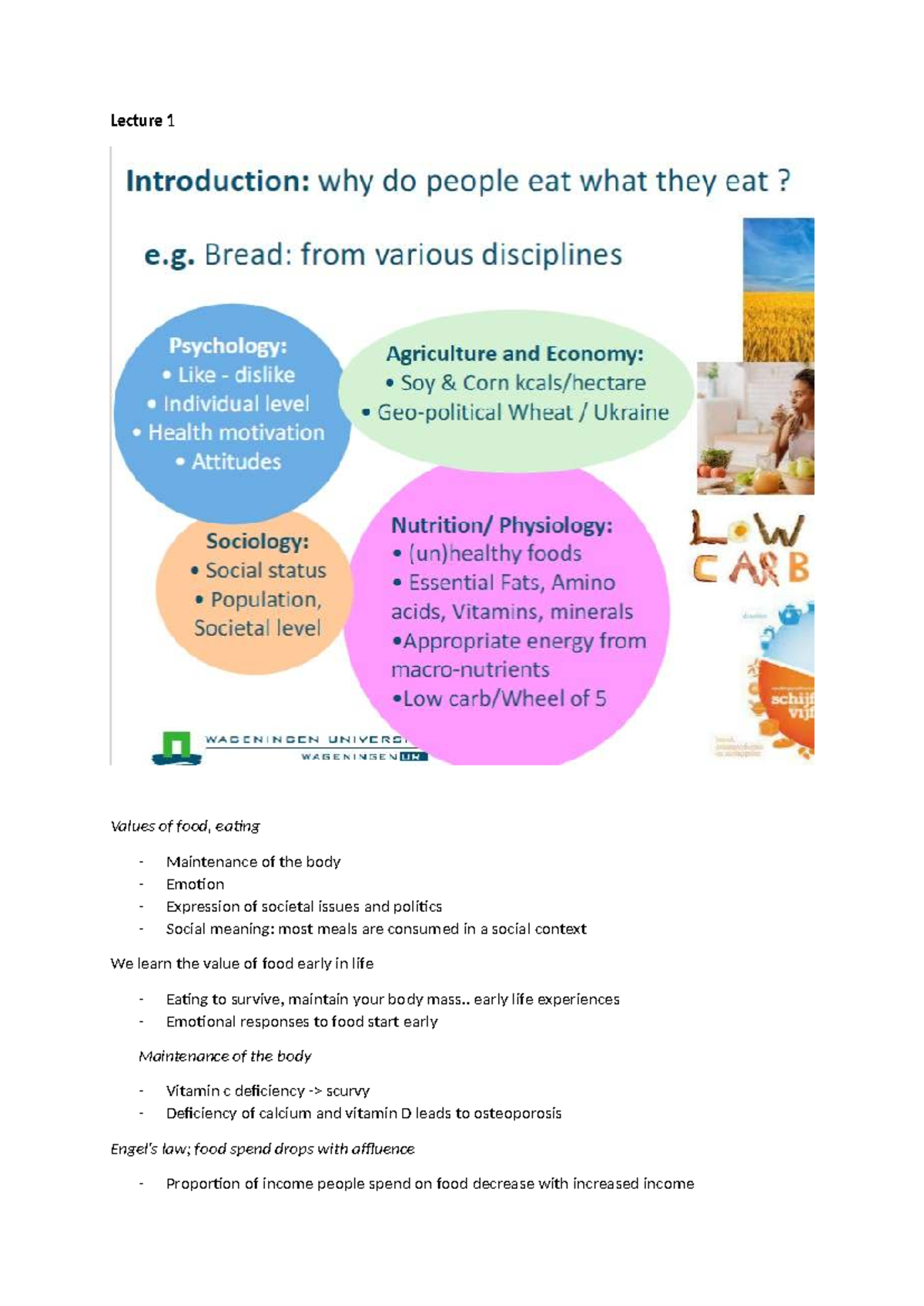 Lecture Notes: Nutrition Behavior Insights (Course Code: NUTR101 ...