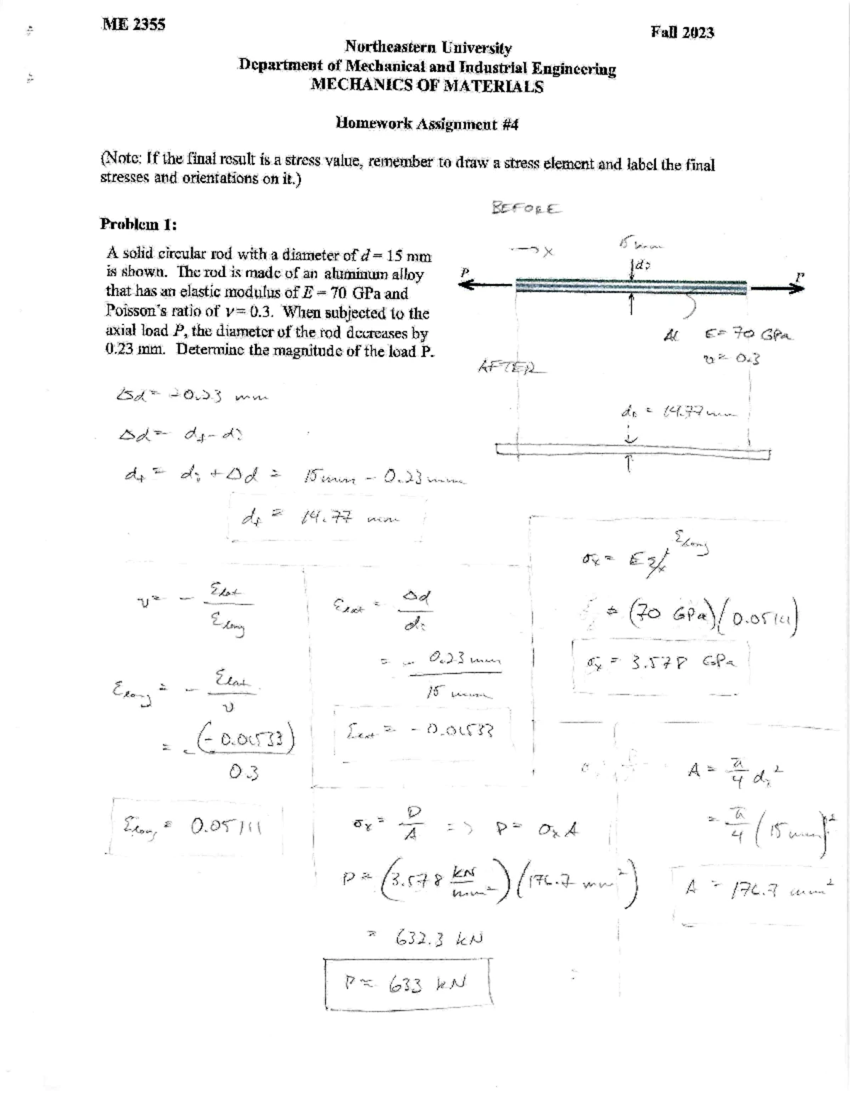 ME 2355: Mechanics of Materials Homework #2 Solutions - Studocu