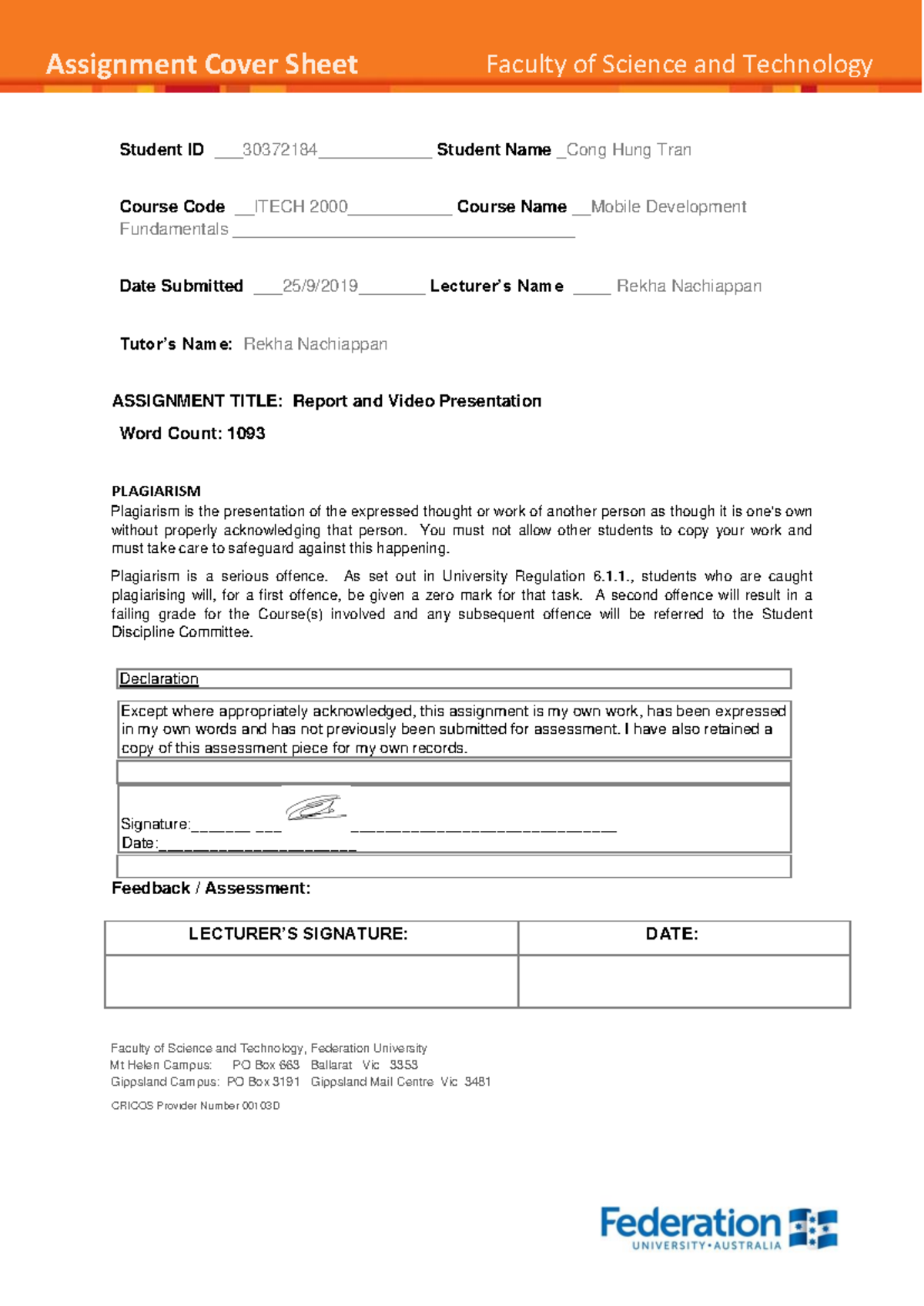 Itech 2000 Assignment 2 30372184 Cong Hung Tran - School of Science ...